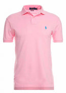 Camisa Gola Polo Ralph Lauren Masculina Custom Fit - Rosa Bebê