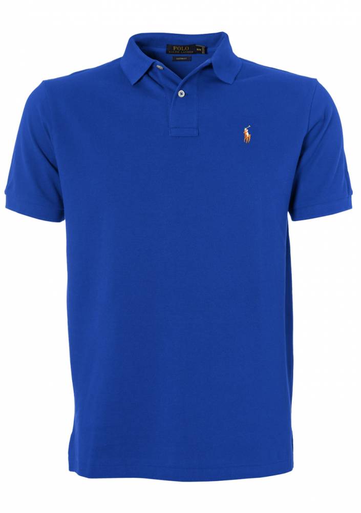 Camisa Gola Polo Ralph Lauren Masculina Custom Fit - Azul Royal