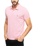 Camisa Gola Polo Tommy Hilfiger Masculina Coupe Sur Ivy - Rosa Bebê