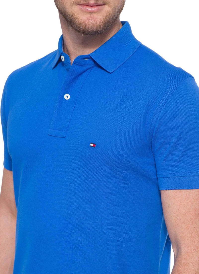 Camisa Gola Polo Tommy Hilfiger Masculina Coupe Sur Ivy - Azul Royal