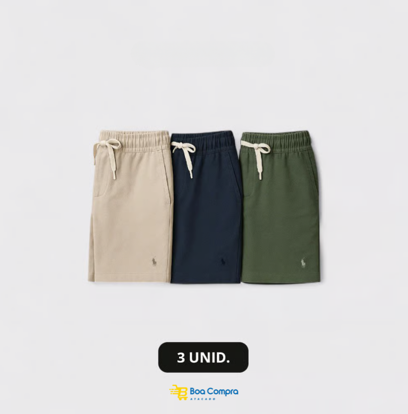 Kit 3 Shorts RL Linho