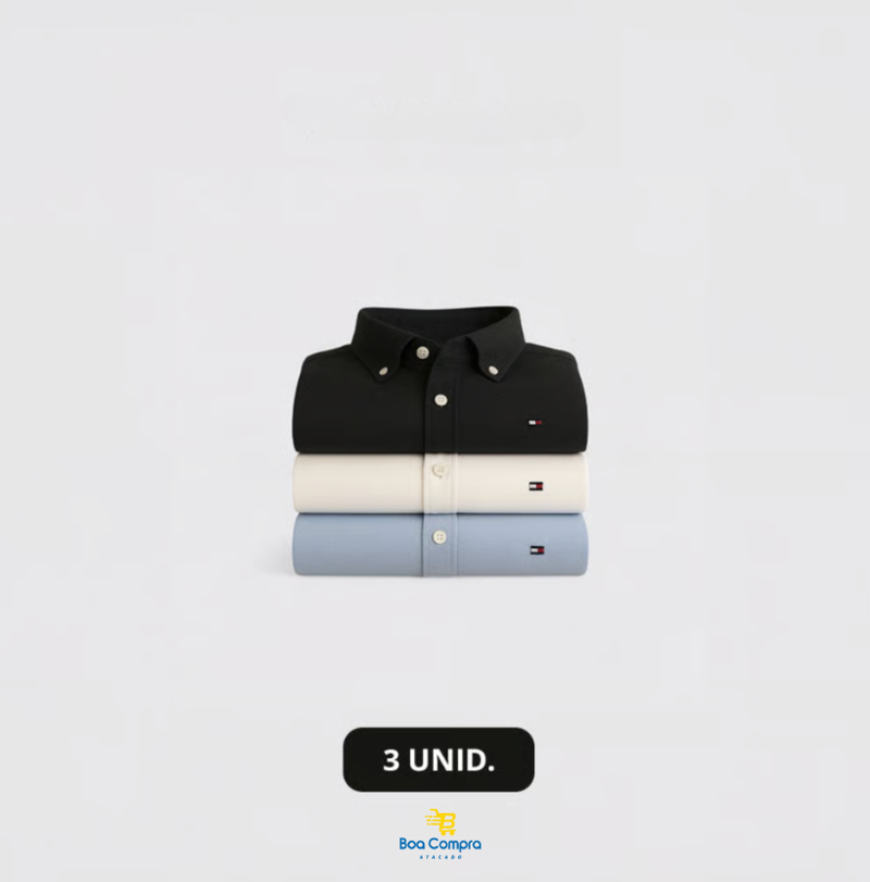Kit 3 Camisas Oxford Tommy