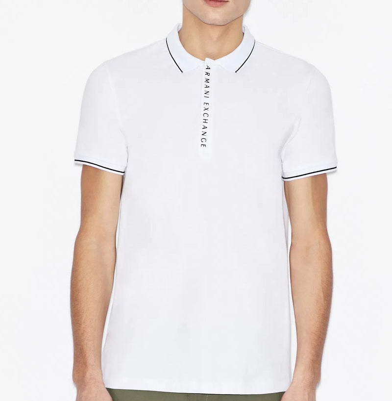Camisa Polo Armani Exchange Slim Fit - Branca