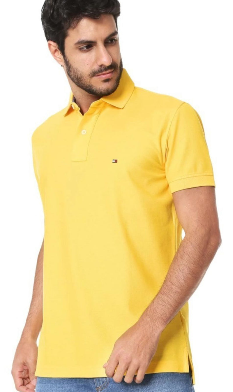 Camisa Gola Polo Tommy Hilfiger Masculina Coupe Sur Ivy - Amarela