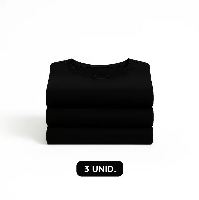 Kit 3 Camisetas Tech Modal Pretas